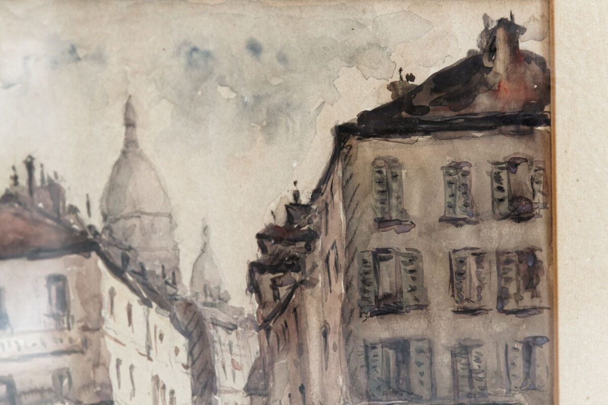 Aquarelle Montmartre, signed