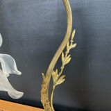 Bronze and glass paste swan neck lamp from the 1960s.