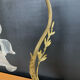 Bronze and glass paste swan neck lamp from the 1960s.