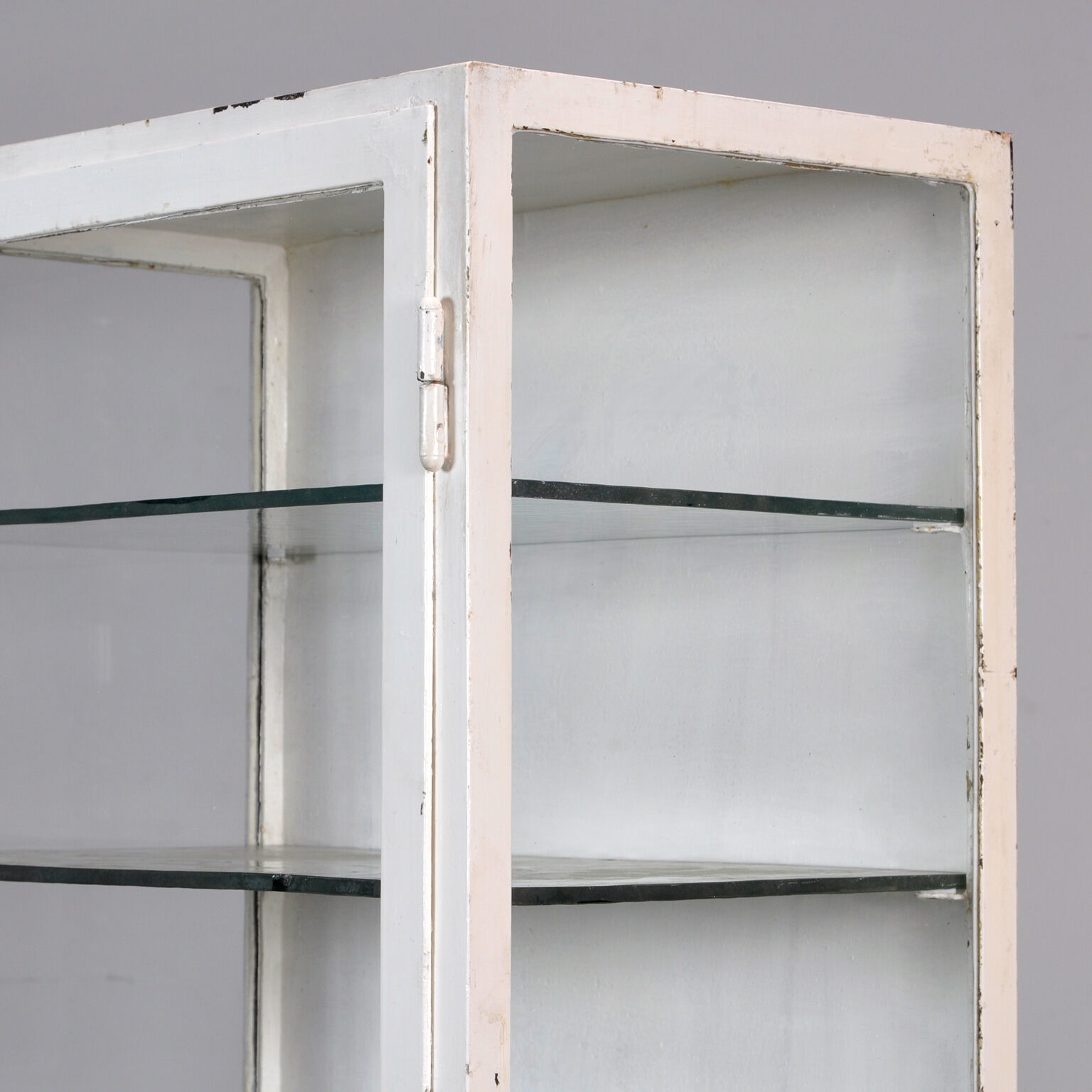 Medical Iron And Glass Cabinet, 1940s