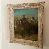 Eugene Delacroix, French Lieutenant on Horseback Leading a Bedouin Cavalry, 1830, Oil on Canvas