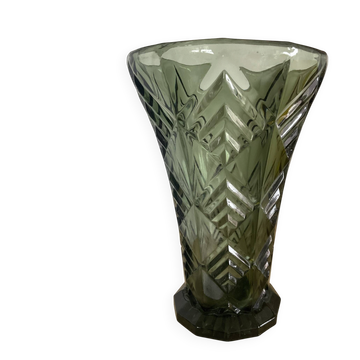Vase vintage style ARt Déco en verre taillé