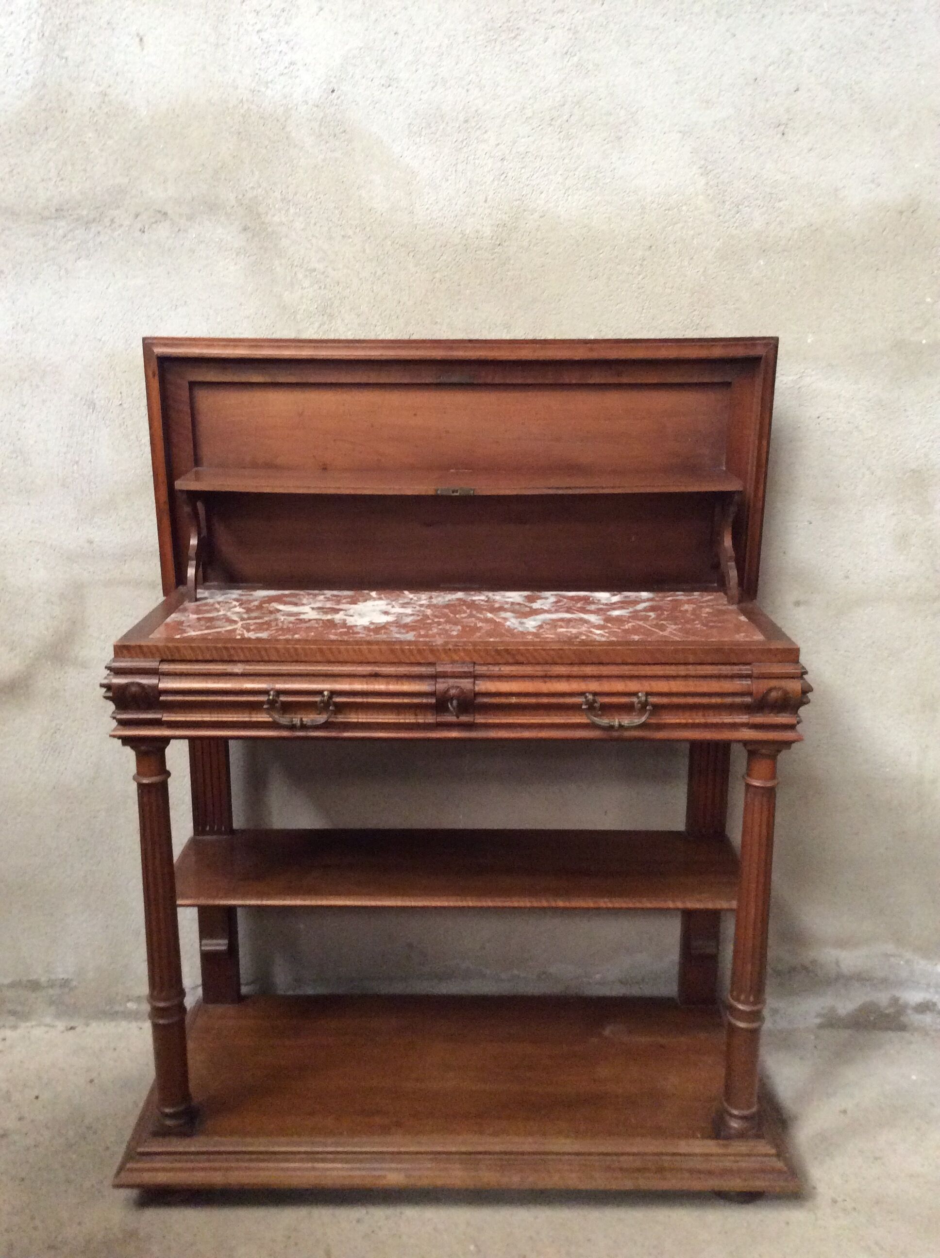 Neoclassical dessert walnut marble classic Henri ll