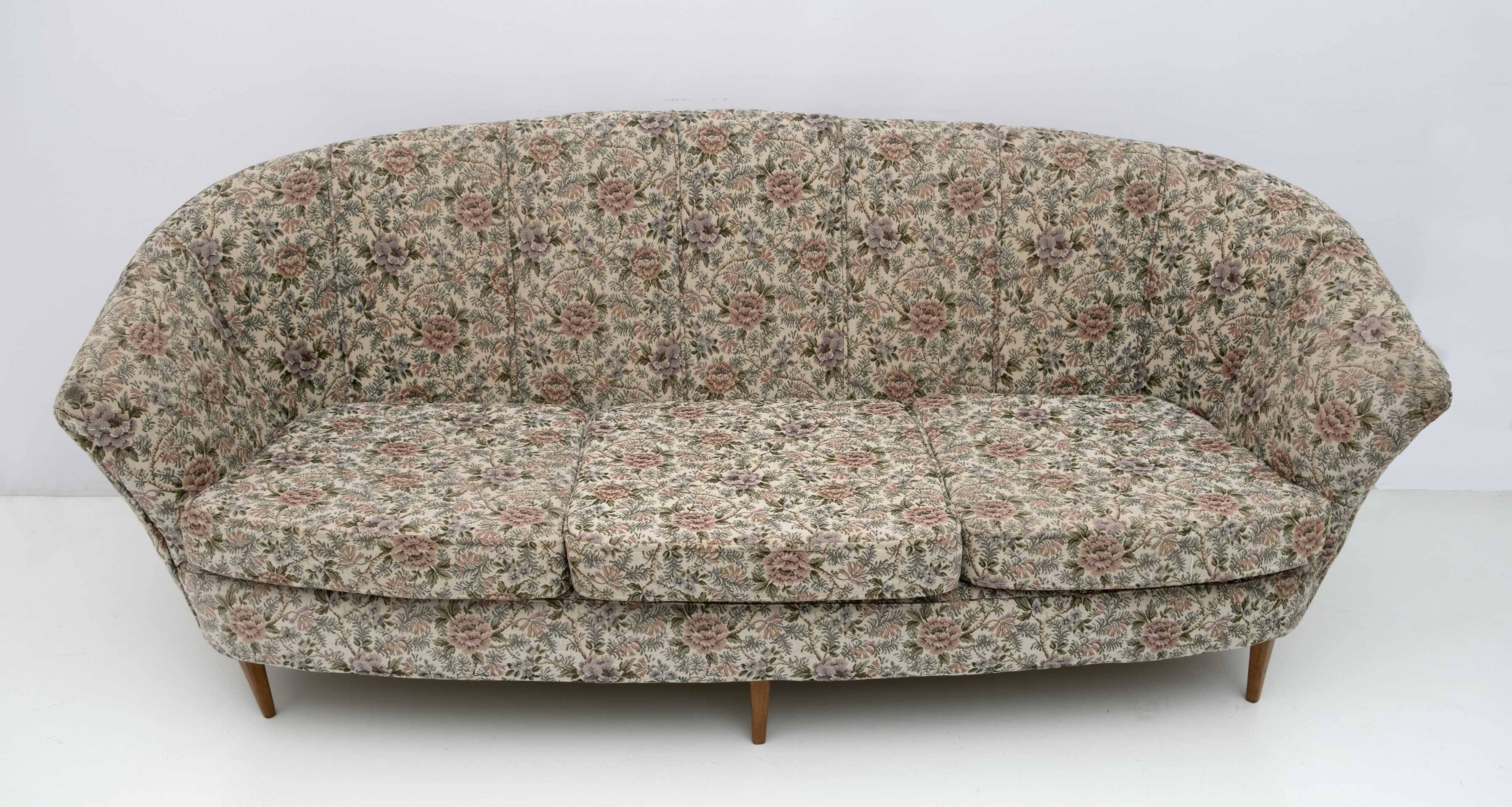 Ico Parisi Style Mid-Century Modern Italian Sofa, 1950s