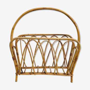 Bamboo vintage magazine holder 60s