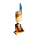 Murano glass lamp Italy 1970 foot root exotic wood