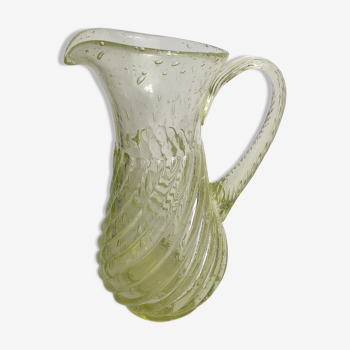 Bubbled glass pitcher