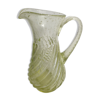 Bubbled glass pitcher