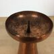Modernist Scandinavian candle holder in hammered copper