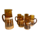 Amber glass and wicker lemonade set