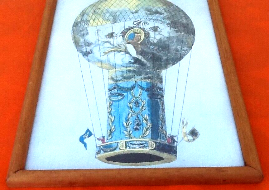 Wooden frame (310X225)mm The Aero-Balloon called "Tour de Calais"