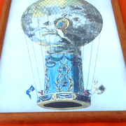 Wooden frame (310X225)mm The Aero-Balloon called "Tour de Calais"