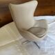 Miniature Egg chair Fritz Hansen design Arne Jacobsen Beige fabric Hau