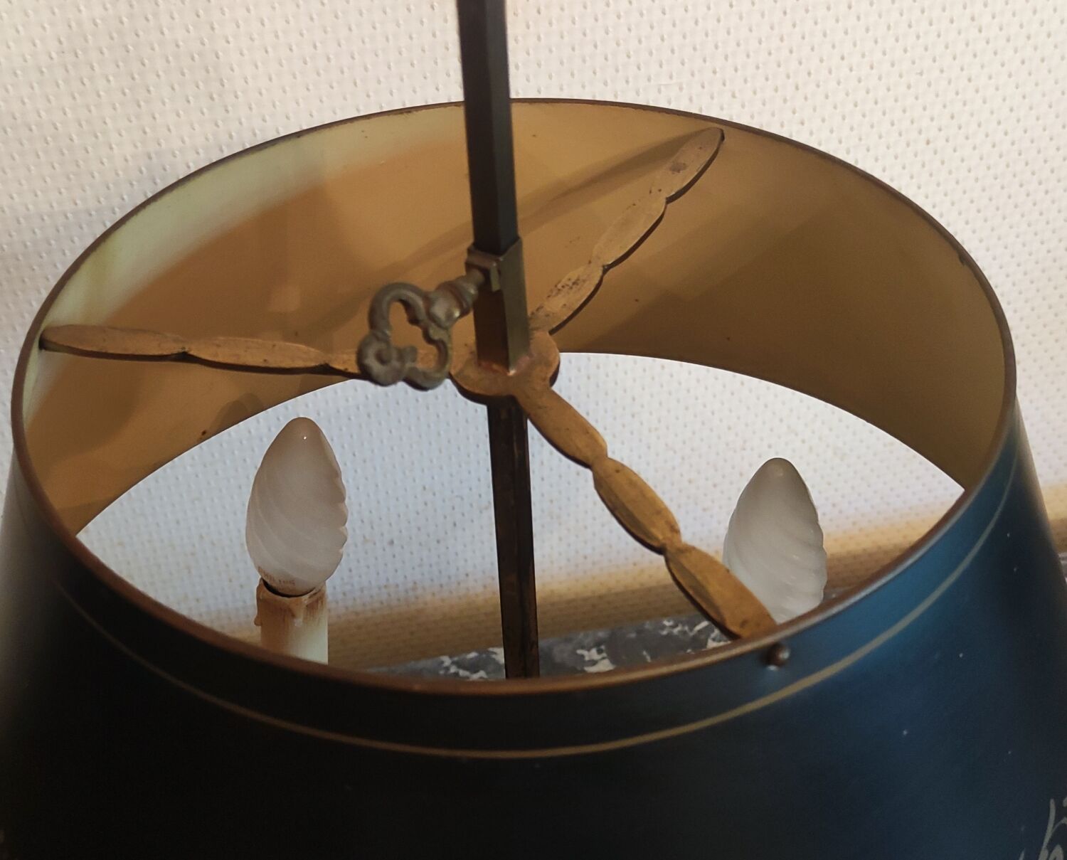 Old hot water bottle lamp