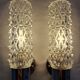Pair of vintage space age chrome and molded glass wall lights, bedside night light