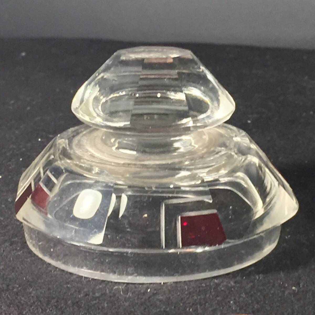 ART DECO modernist red Bohemian glass box, circa 1930