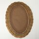 Miroir ovale vintage rotin osier