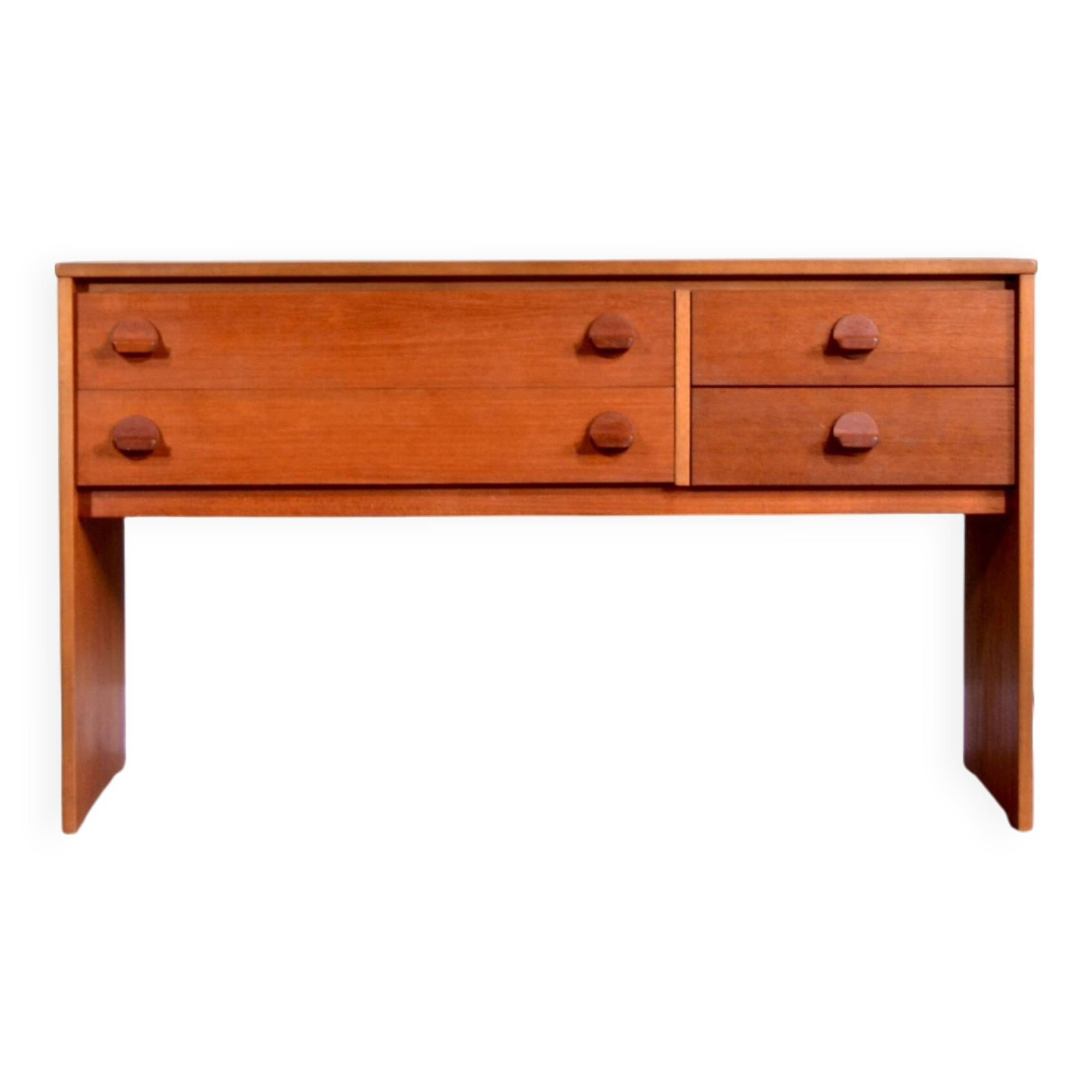 Console/Coiffeuse/Tiroirs/Siège en teck vintage « Cerf » du milieu du siècle