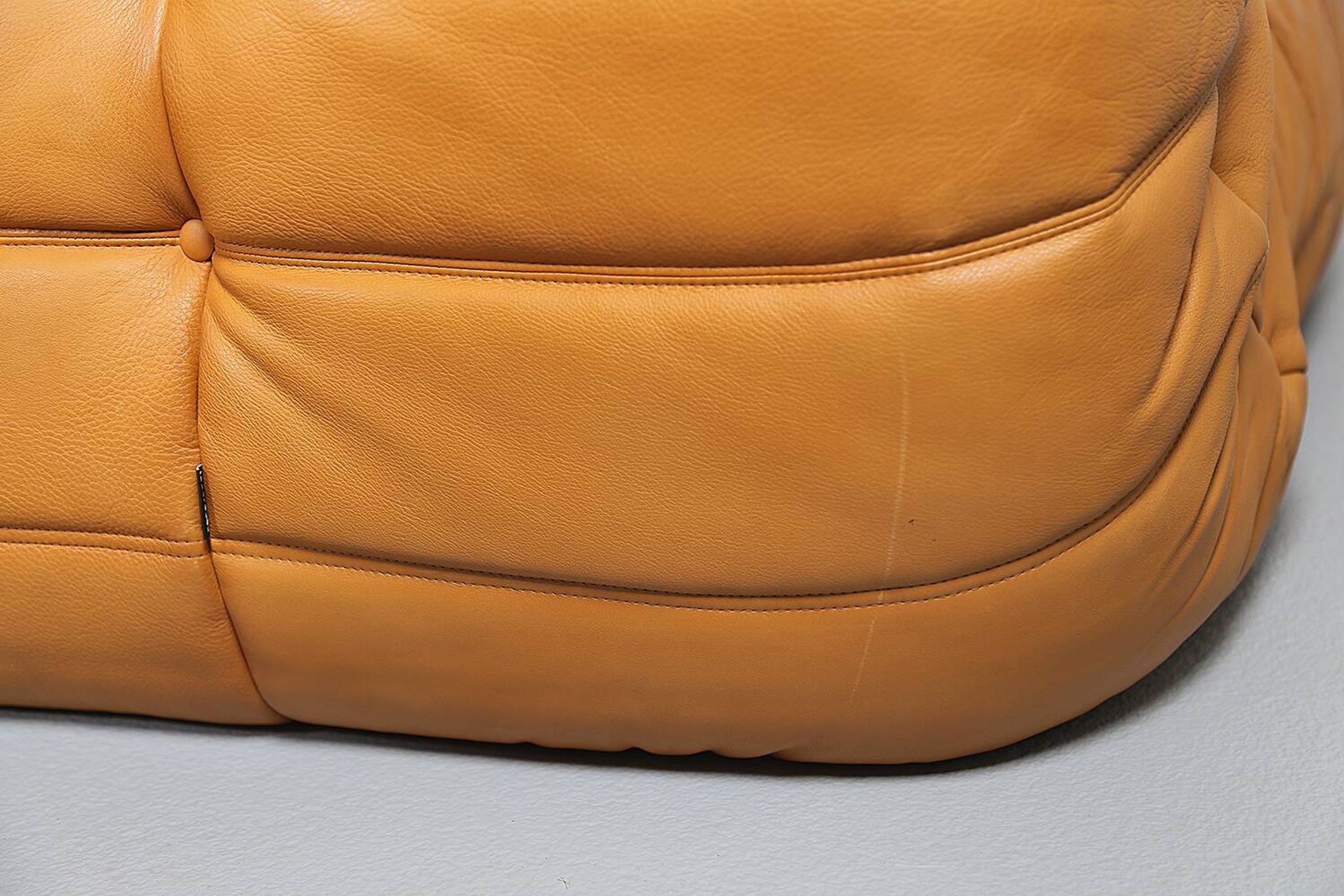 Cognac leather Ligne Roset Togo set from 2010 designed by Michel Ducaroy