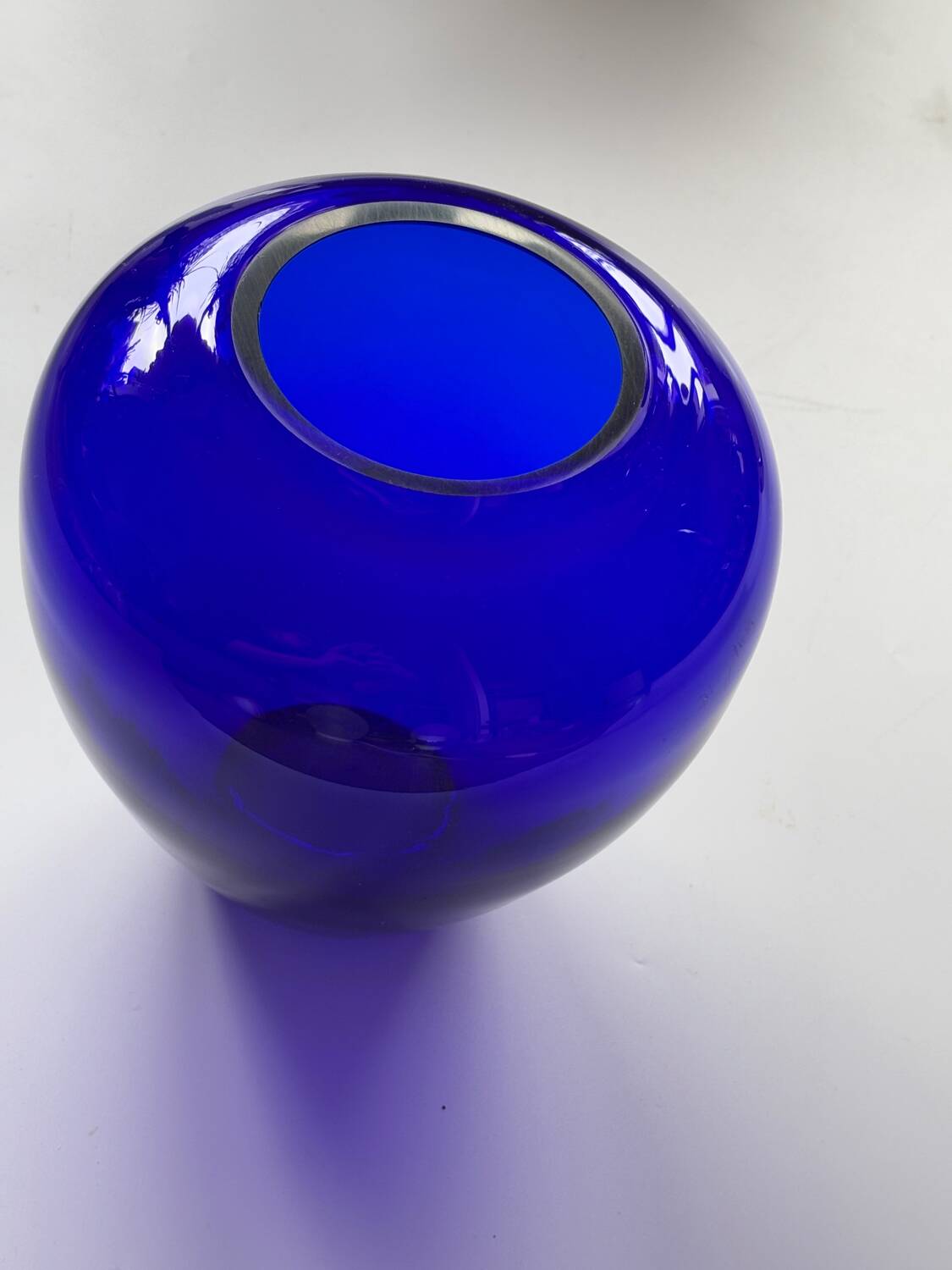 Cobalt blue blown glass vase