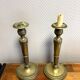 Pair of Empire period candlesticks in gilded bronze circa 1820