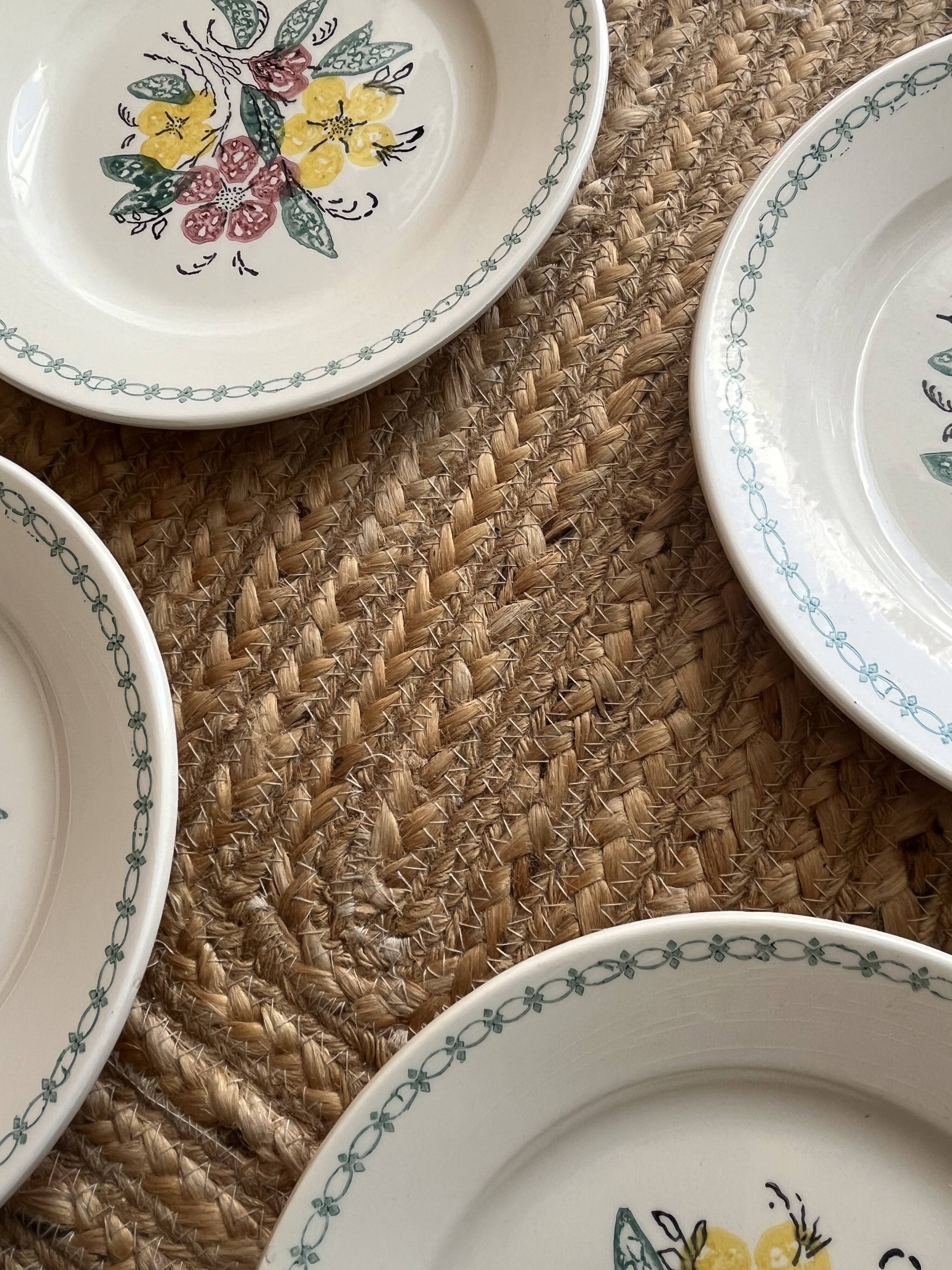 6 assiettes plates Digoin Sarreguemines années 40