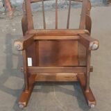 Paire de fauteuils en chêne brutaliste 1970