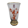 Vase ancien cristal et granité orange