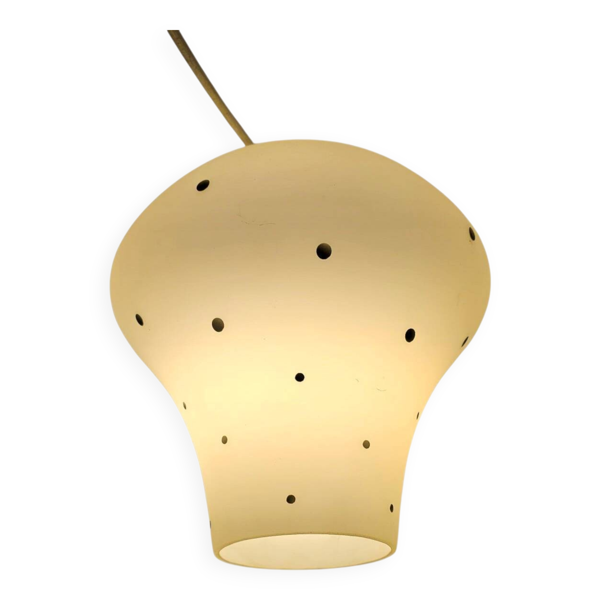Plafonnier, suspension en verre et bakélite modèle Brune par Philips, années 50