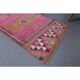 Vintage Turkish Hand-Knotted Wool Cotton Pink Runner Rug 90x298