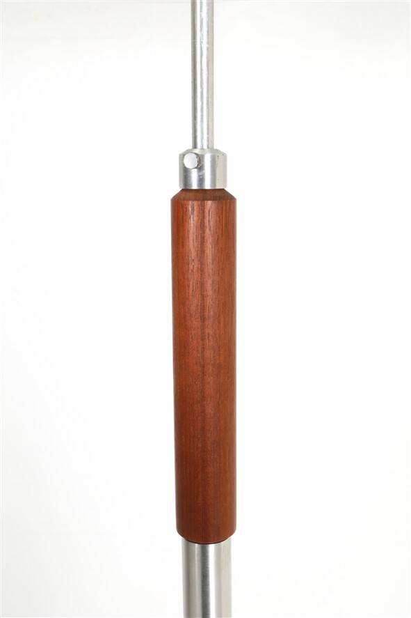 Big mid-century floor lamp / teak / aluminum / Danish modern design / 1960s / 1970s