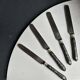 Set of 5 antique table knives in inlaid ebony, circa 1900.