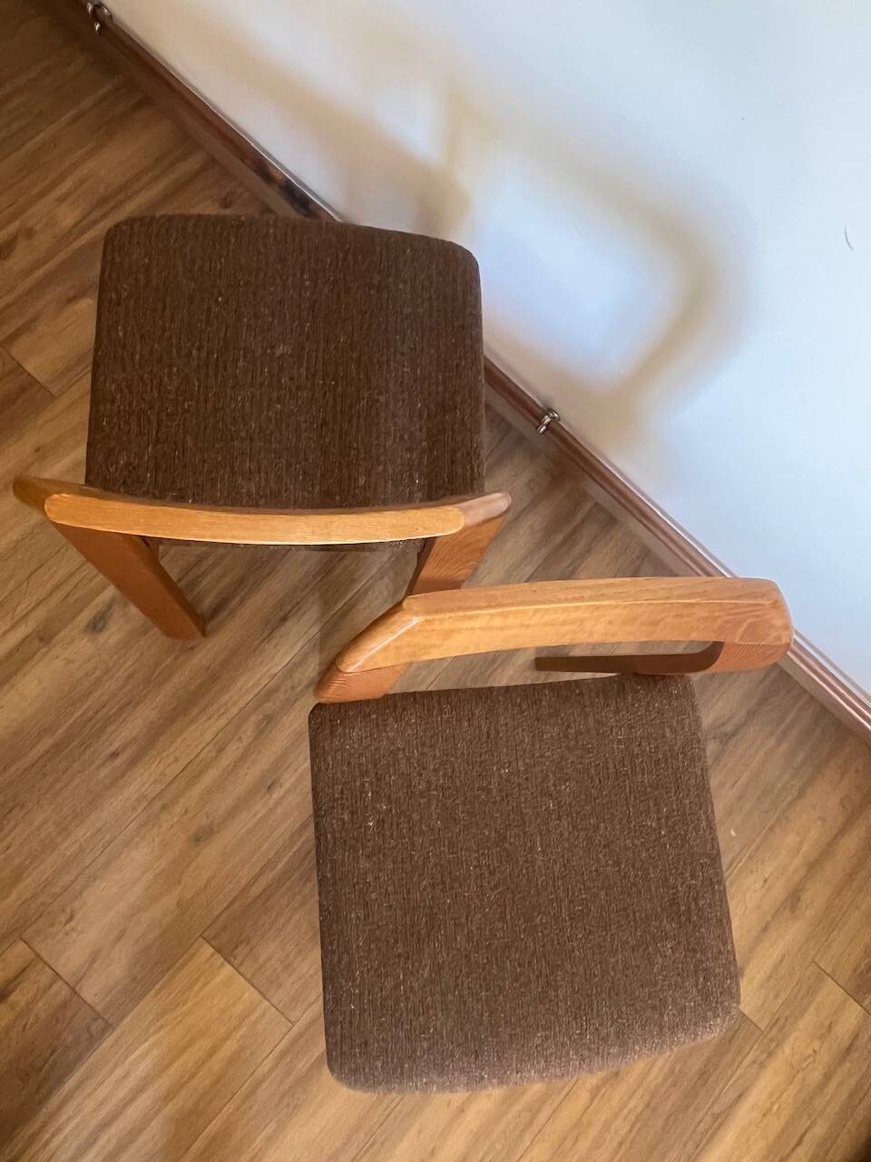 2 wooden chairs