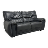 Anthracite grey leather sofa — Italian postmodern design