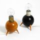 Pair of beautiful small Mid Century Modern tripod wooden table lamps