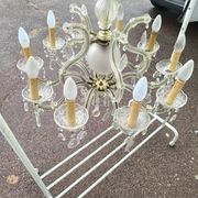 10-branch glass tassel chandelier
