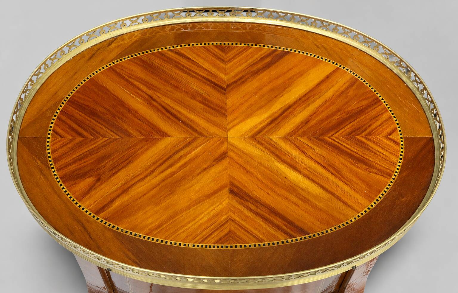 Pair of Bedside Tables / Salon in Marquetry Transition Style Louis XV/Louis XVI