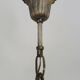 Old chandelier in bronze or silver brass, 4 lights, crystal grapevines. Year 60 70