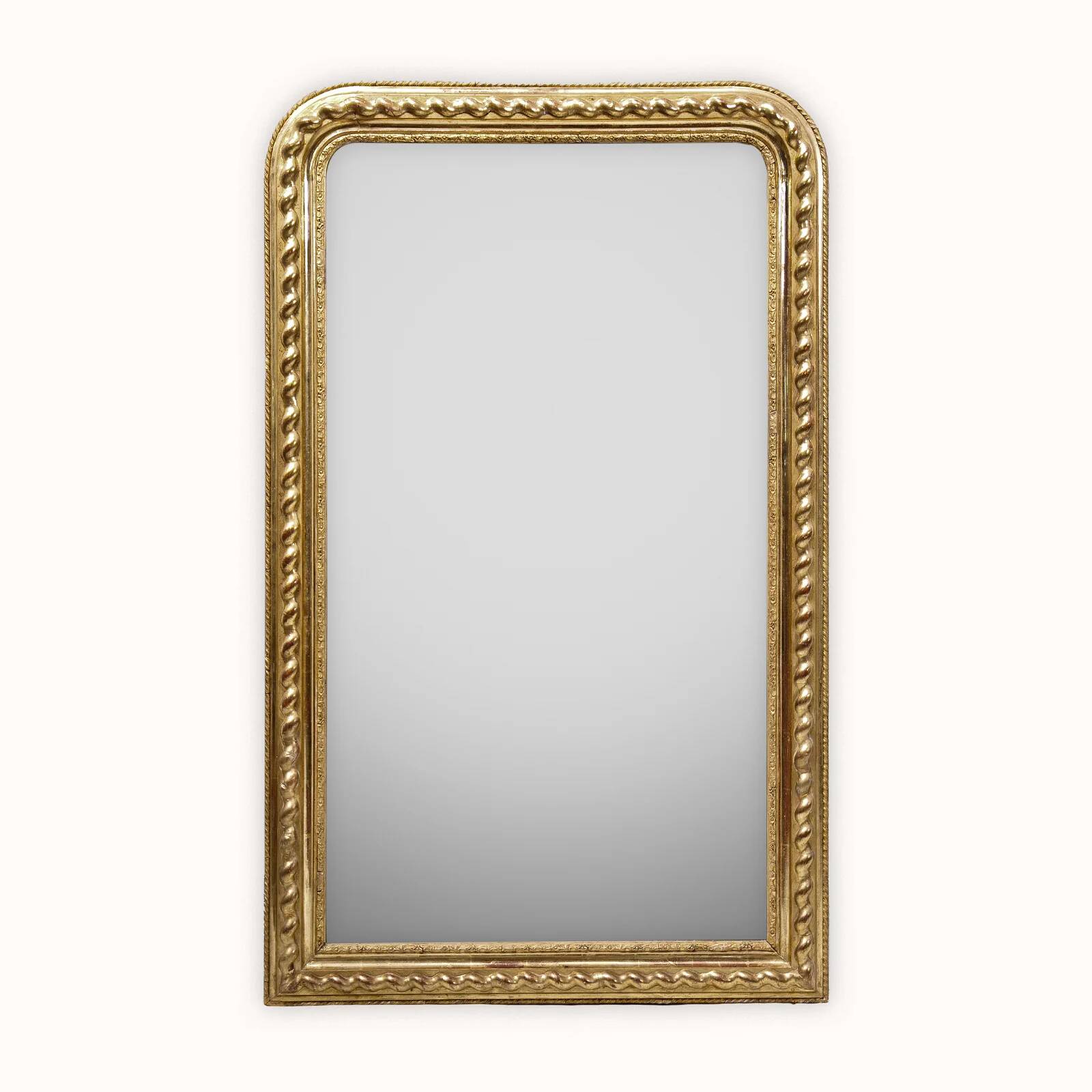 Louis-Philippe mirror with a geometric scalloped frame