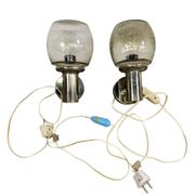 Set of 2 vintage chrome wall sconces