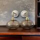 Pair of smoked glass wall lights