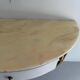 Floating wall console with drawer, brass body and marble top, 1960s, Italy