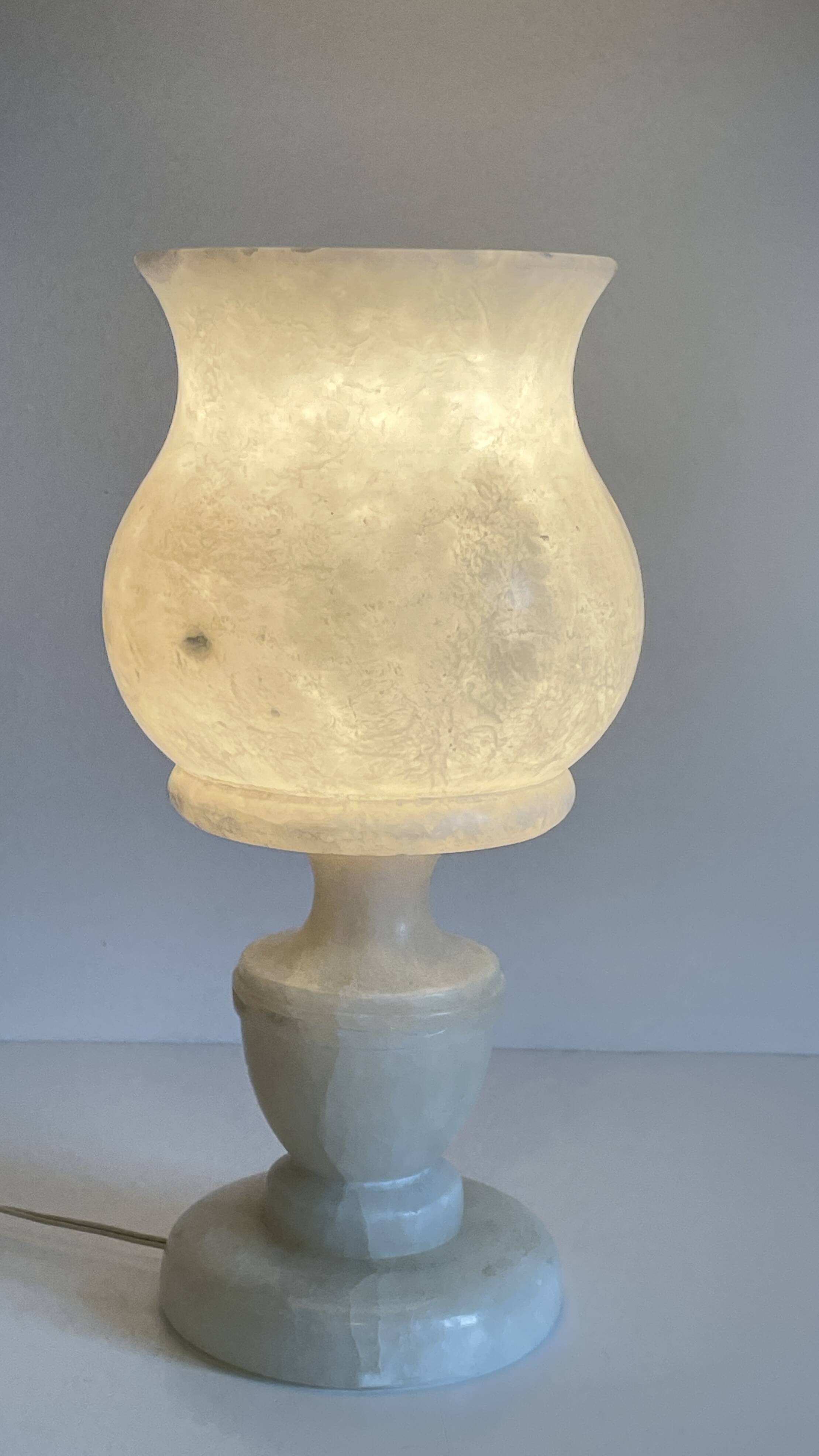 70s Tulip Lamp Alabaster Stone
