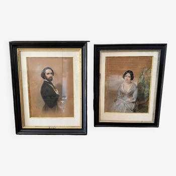 Portraits George Sand & Alfred de Musset