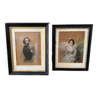 Portraits George Sand & Alfred de Musset