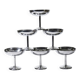 6 vintage dessert bowls on a pedestal in stainless steel in the style of Guy Degrenne.
