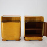1940s Pair of Art Deco Bedside Tables, Czechoslovakia