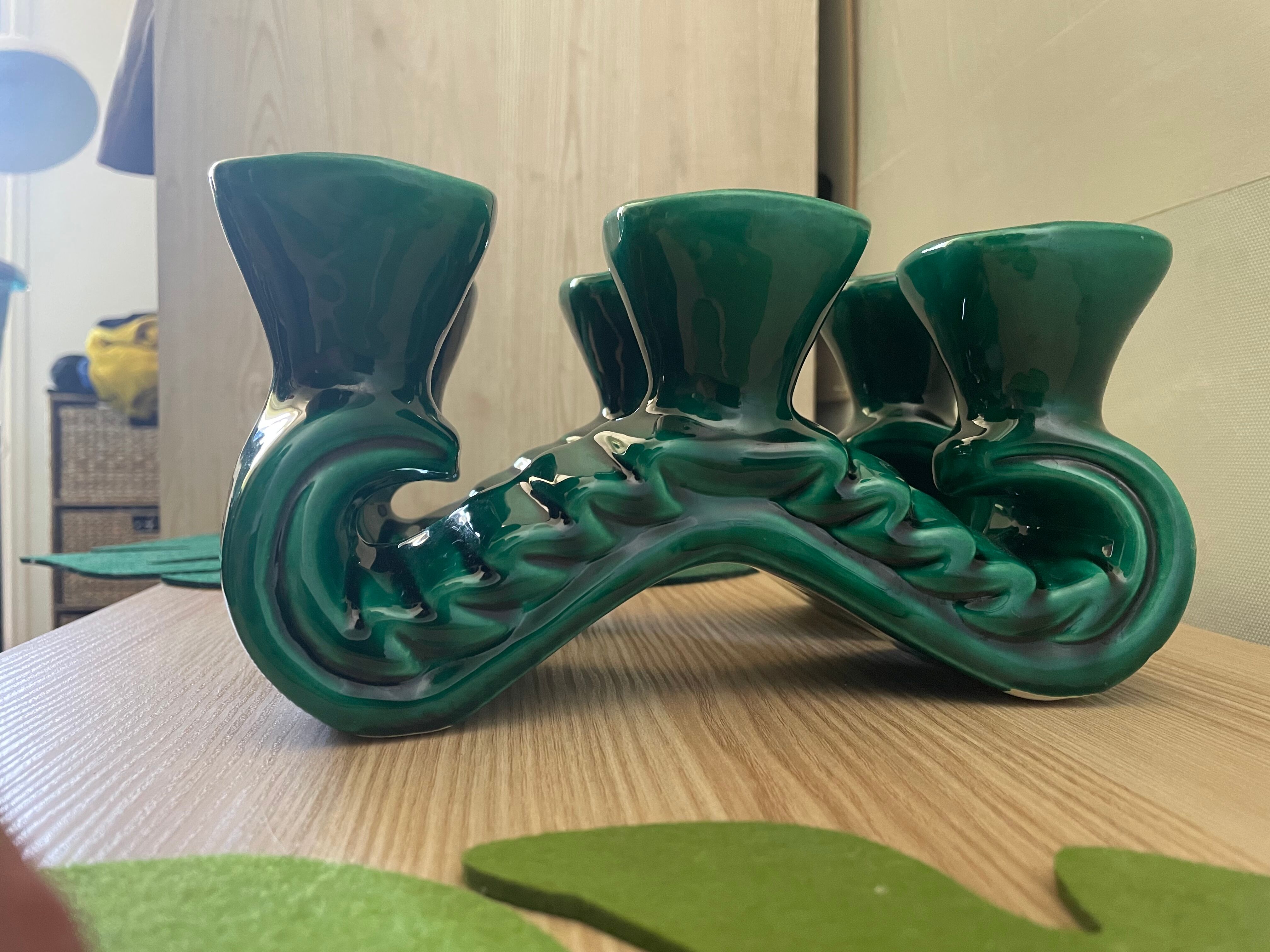 Pair of art deco candle holders