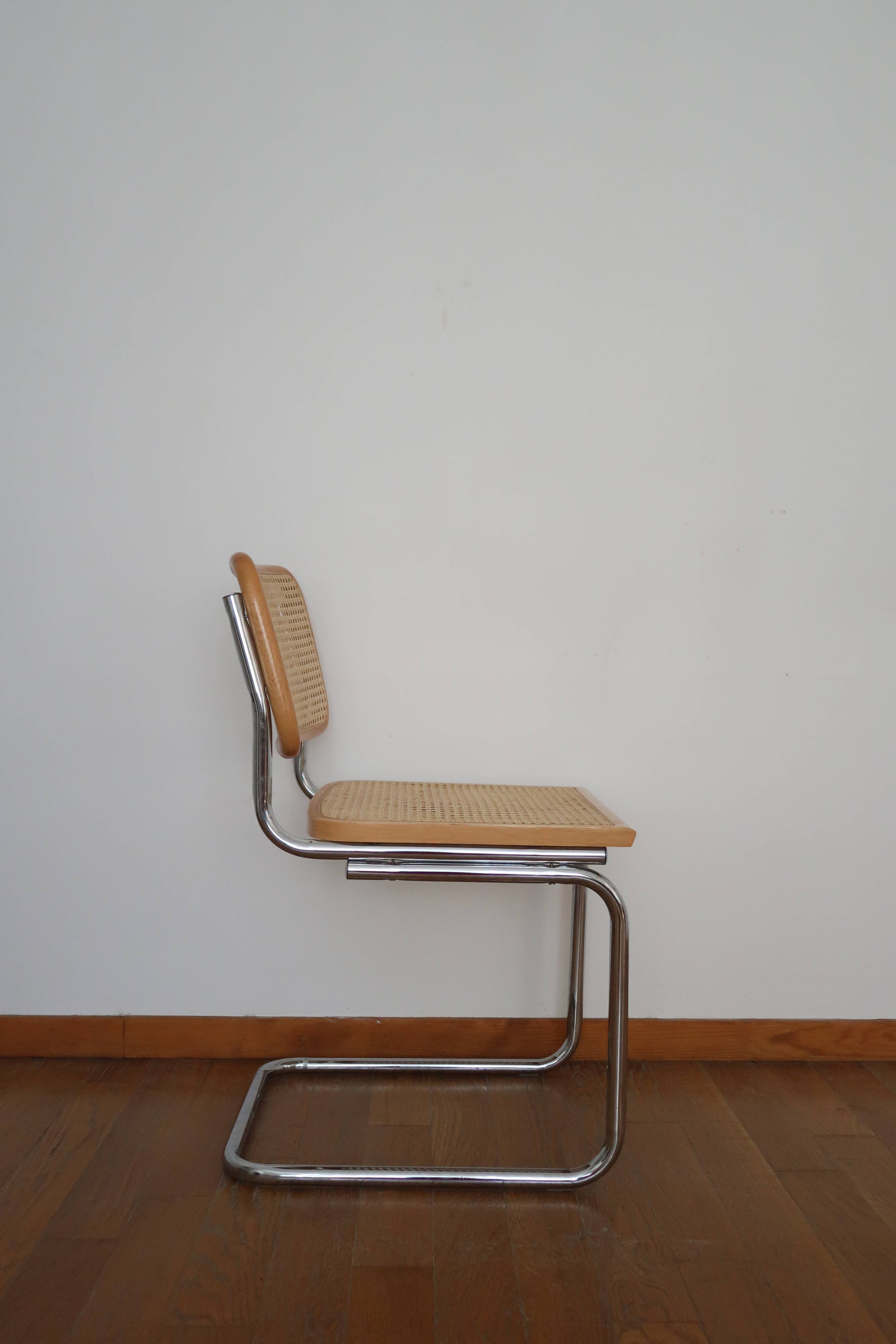 4 chairs cannage and chrome