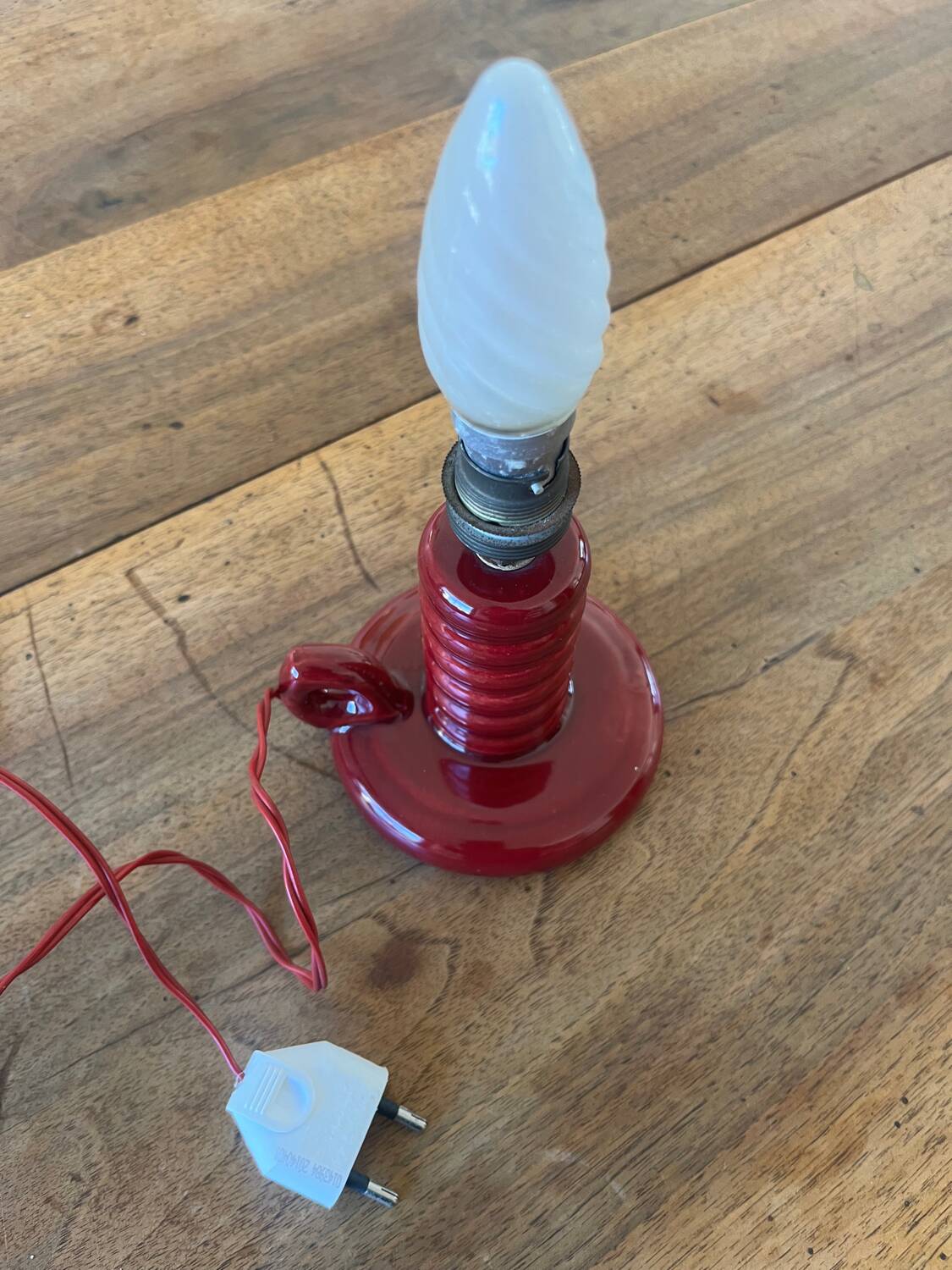 Burgundy ceramic lamp base